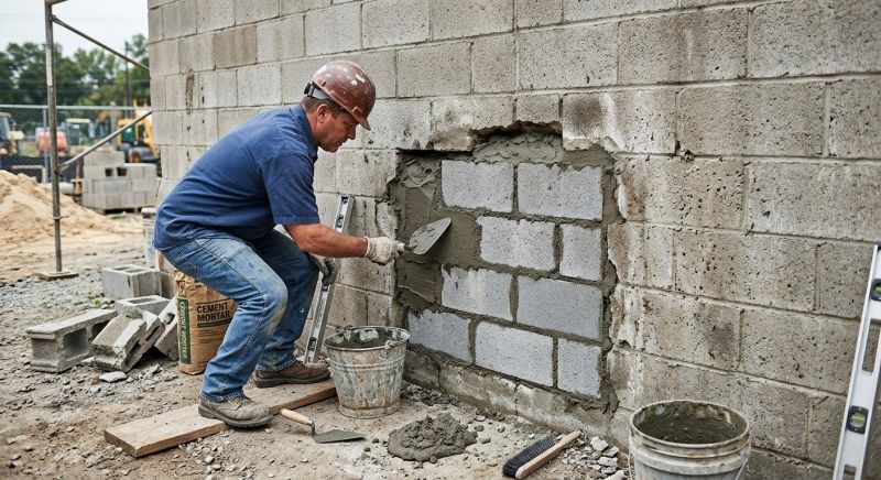 Cinder Block Wall Repair in Longwood, FL