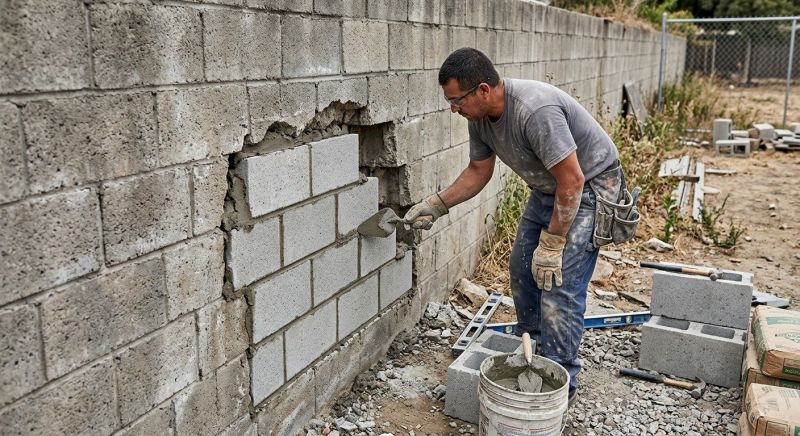 Cinder Block Wall Repair in Windermere, FL